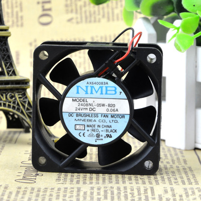 原装NMB 24V双滚珠2408NL-05W-B20 变频器 服务器风扇6020 6厘米