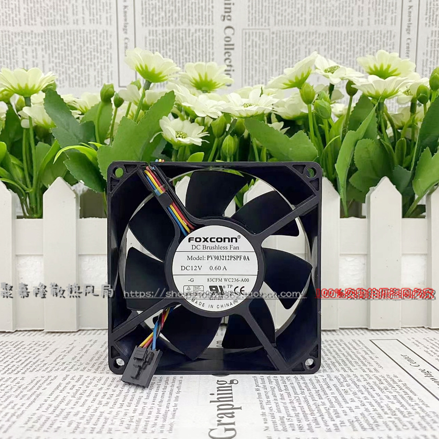原装FOXCONN 12V 0.60A 9032 4线PWM温控机箱风扇 PV903212PSPF0A