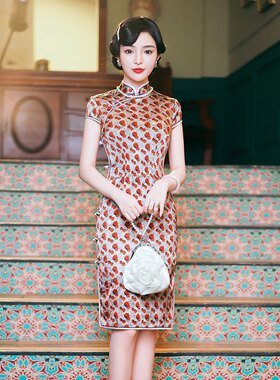 真丝年轻款日常改良旗袍桑蚕丝短款气质少女修身连衣裙2026夏季新