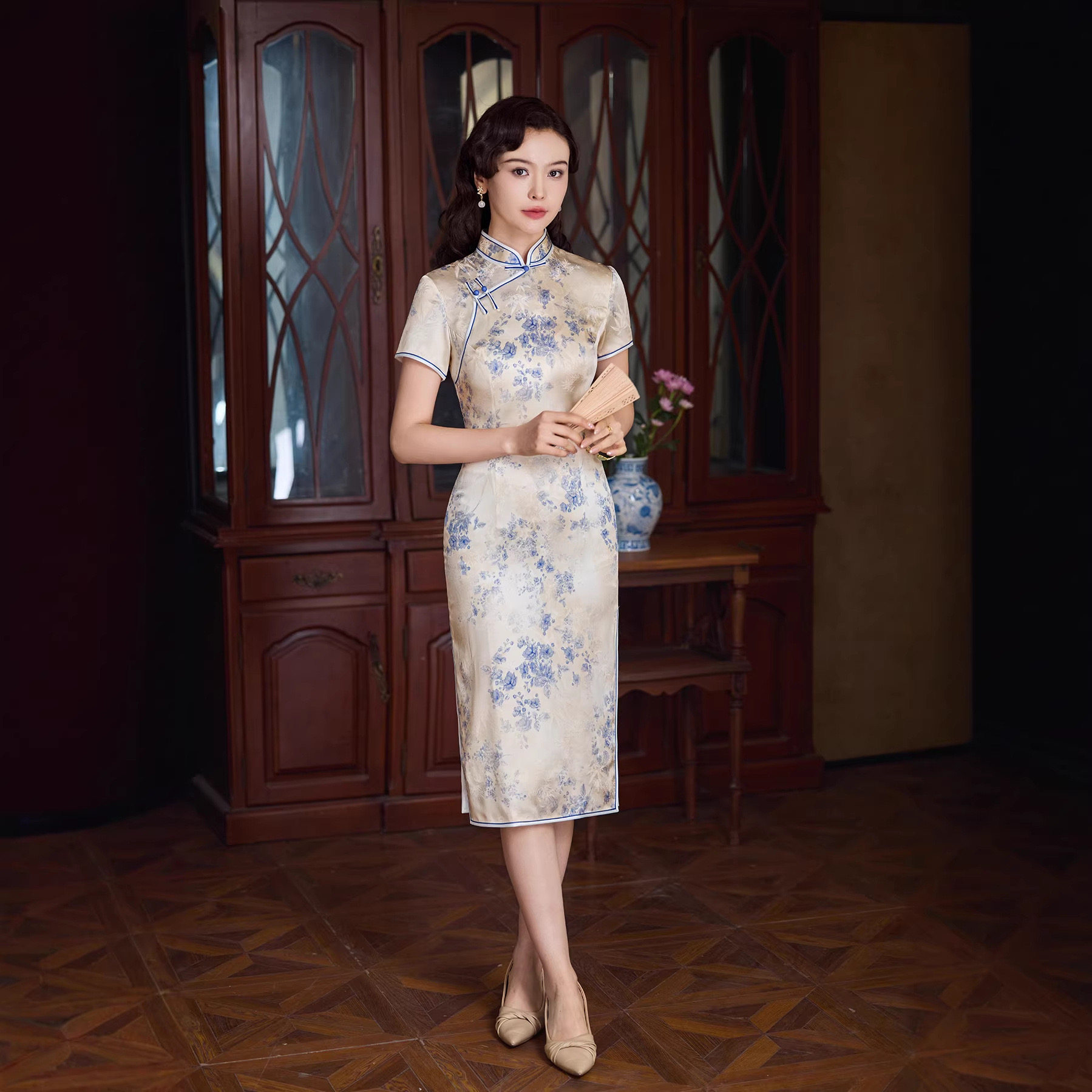 重磅真丝改良旗袍日常可穿气质国风中长款修身连衣裙2026夏季新品