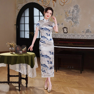 重磅真丝改良旗袍高档桑蚕丝复古国风新中式日常可穿连衣裙2025夏