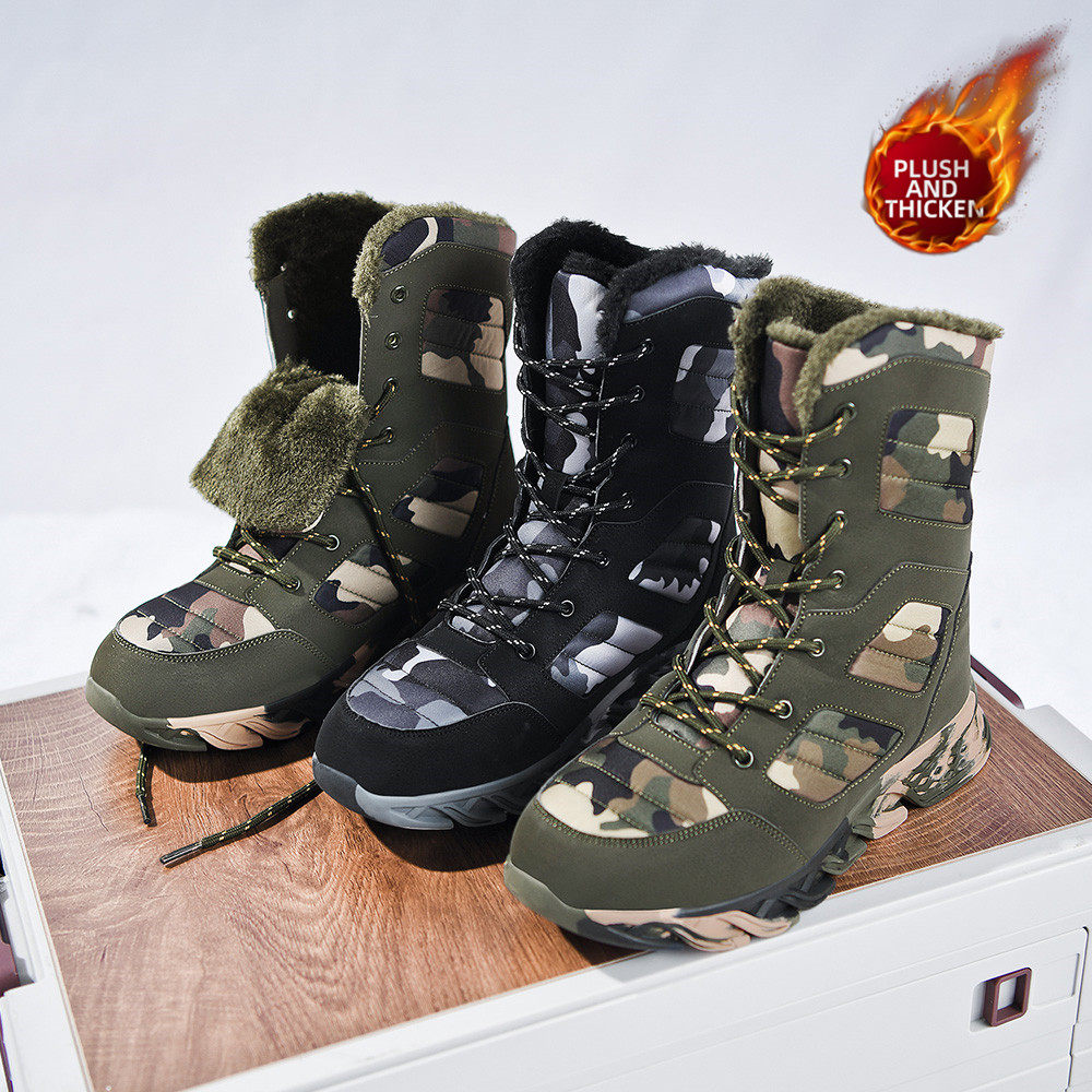 途力高帮雪地靴冬季保暖棉鞋