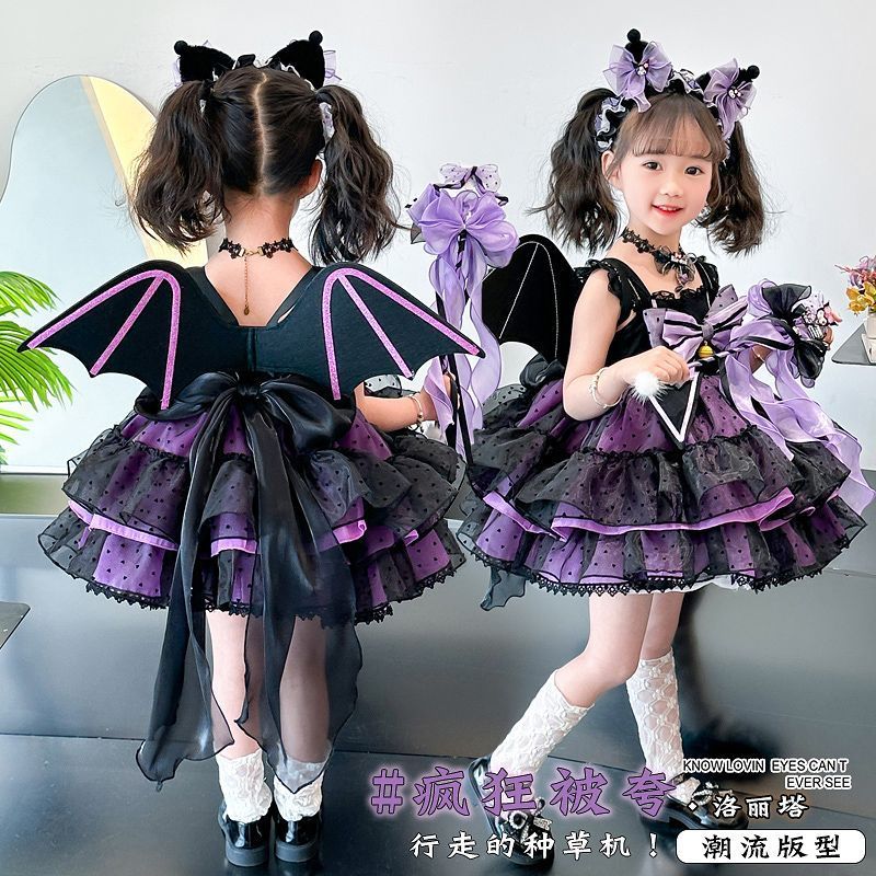 女童库洛米公主裙夏季连衣裙儿童吊带洛丽塔小女孩裙子蓬蓬裙四季