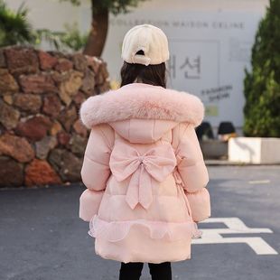 女童羽绒服中长款2025新款中小童女孩可爱公主风宝宝冬季加厚外套