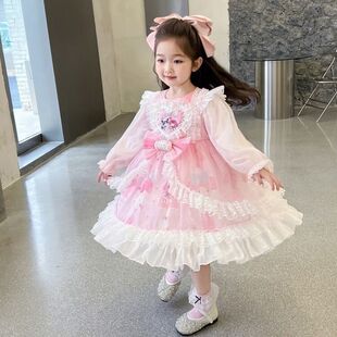 女童洋气春款蕾丝美乐蒂洛丽塔蓬蓬裙公主裙2026女小童库洛米裙子