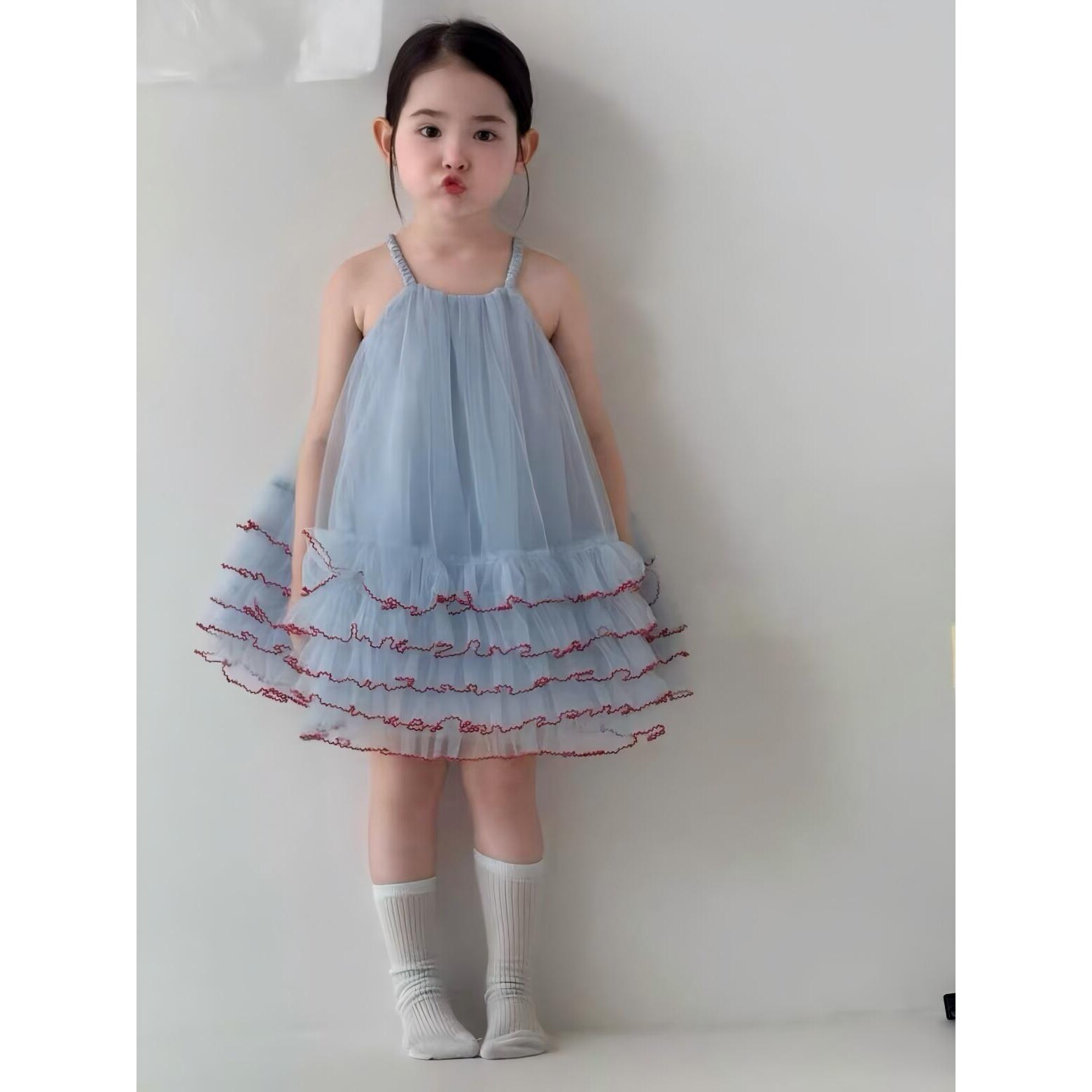 橘思女童春夏套装2026新款韩系女童连衣裙公主裙吊带蓬蓬纱裙