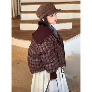 棉服冬装加绒加厚2026女童新款中大童洋气冬季棉衣儿童假两件外套