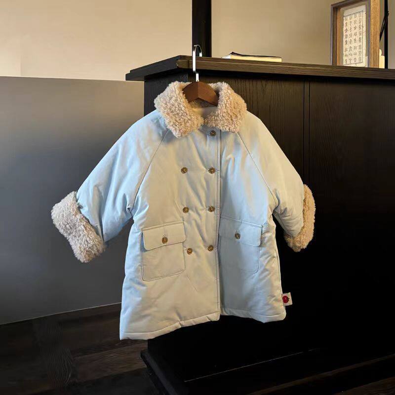 儿童棉服2026冬季新款男女童厚实保暖加绒中长款宝宝时髦外套大衣