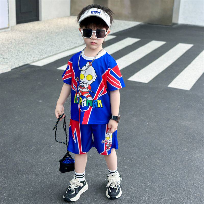 宝剑奥特曼衣服夏装薄款儿童短袖短裤两件套男童2026新速干运动服