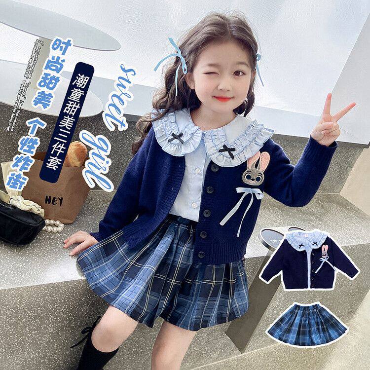 女童兔子朱迪警官jk制服套装裙子2026新款儿童公主裙秋装女孩衣服