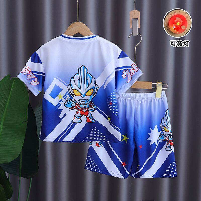 男童奥特曼夏装运动短袖夏季套装衣服2026新款儿童薄款两件套