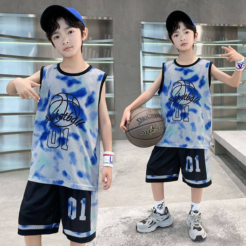 儿童篮球服套装夏季比赛训练服男童夏季背心队服全身小学生球服装
