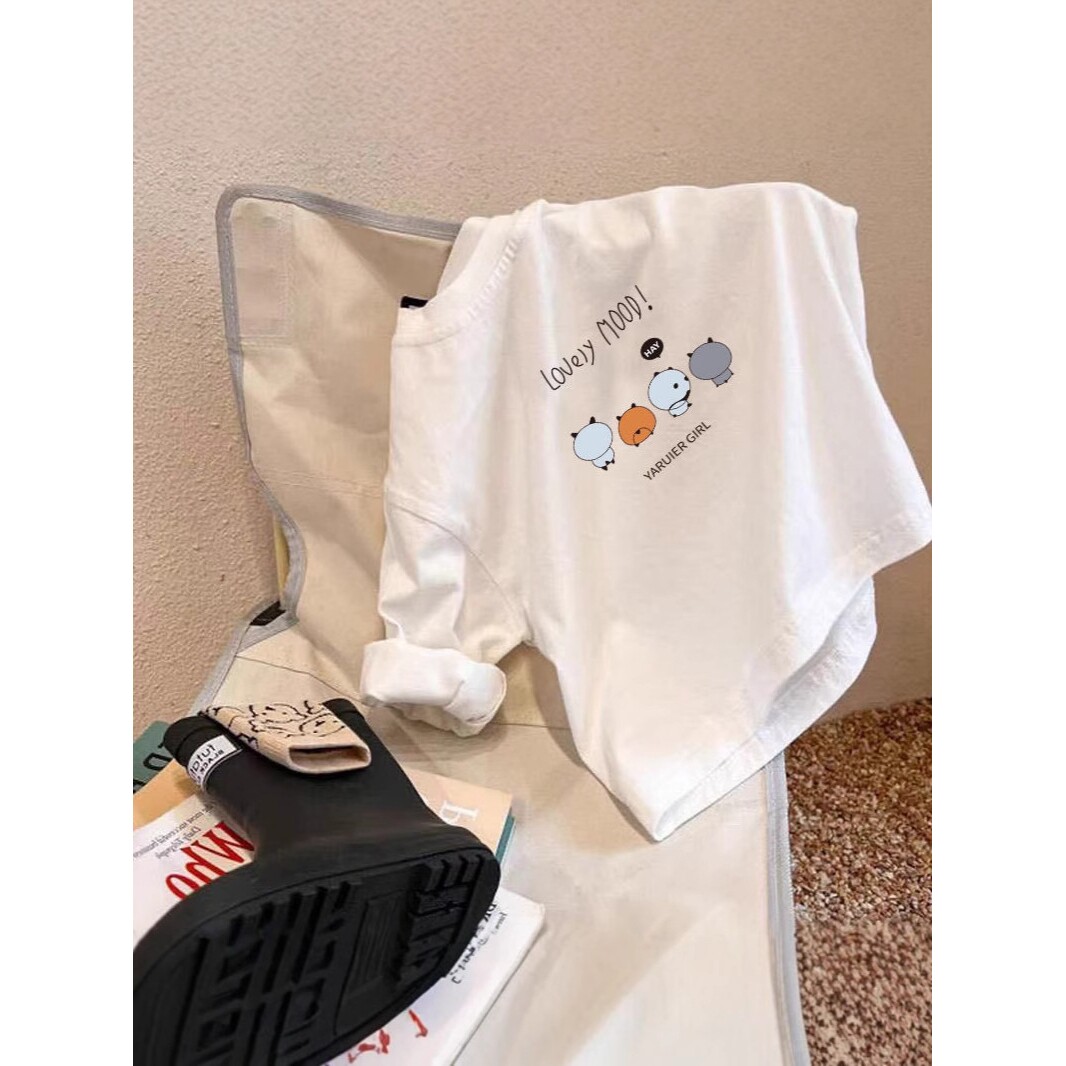 纯棉儿童长袖T恤白色薄款男女童打底衫春秋新款中小童上衣潮