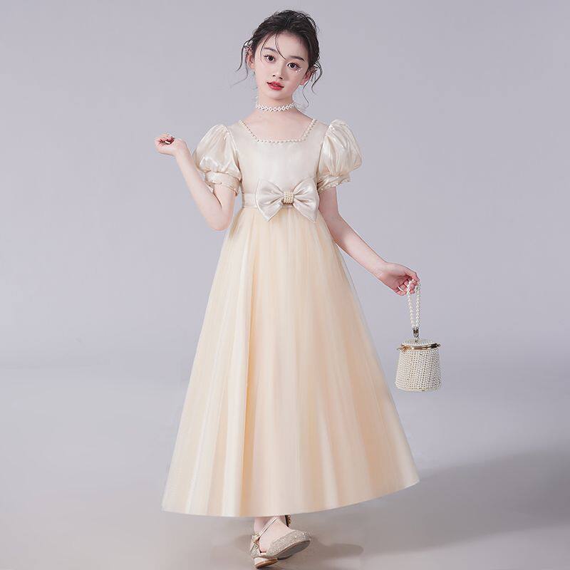 女童连衣裙夏装儿童礼服公主裙花童婚礼小女孩纱裙主持人蓬蓬裙