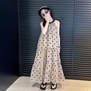 女童吊带裙夏季连衣裙2026新款儿童度假沙滩裙大童女装高级感裙子