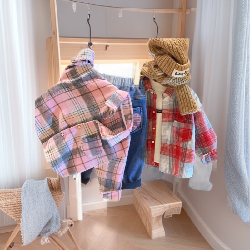 儿童童装衬衫2026新款秋季复古韩版女童领衬衫小童洋气童装外贸爆