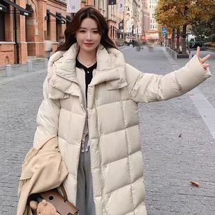 90白鹅绒羽绒服女长款加厚过膝2025冬季新款极寒宽松抗寒高端外套