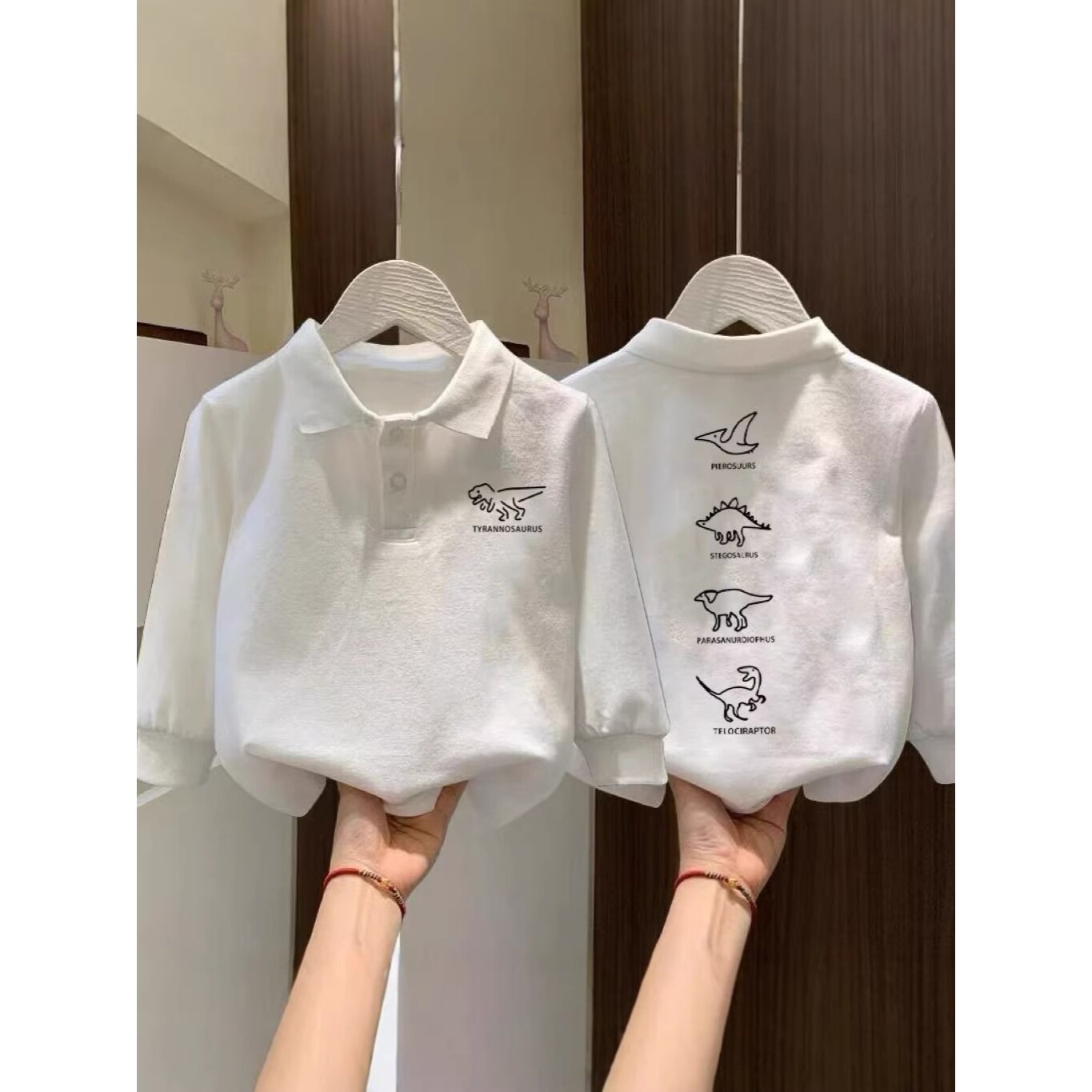 中大童polo衫纯棉洋气卡通长袖t恤男童女童春秋儿童翻领休闲上衣