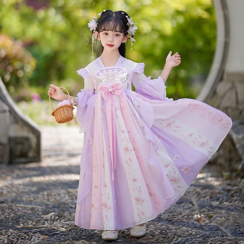 六一女童汉服中国风夏季连衣裙女孩夏装新款儿童唐装古装古风裙子
