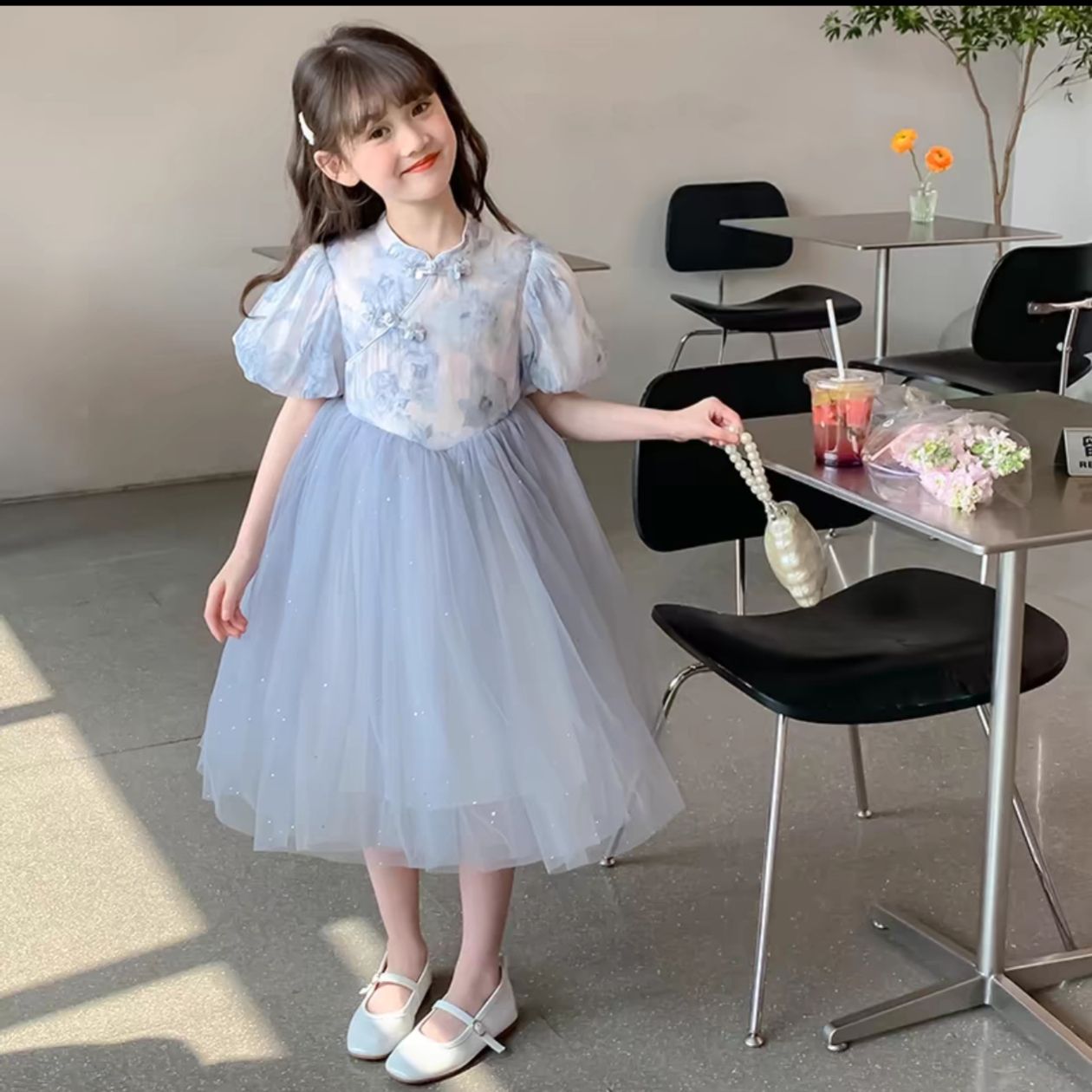 女童连衣裙夏装2024新款儿童汉服裙子夏季新中式小女孩中国风纱裙