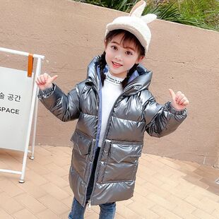 儿童羽绒服女童中长款加厚宝宝冬装2025新款童装亮面免洗男童外套