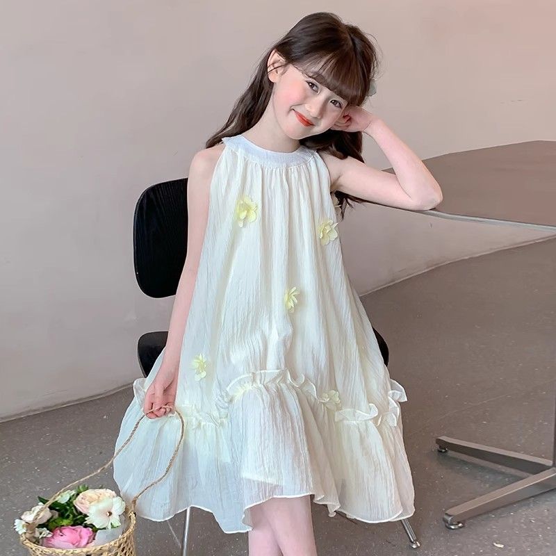 女童夏季裙子2026新款小女孩吊带裙夏天公主裙儿童夏装雪纺连衣裙