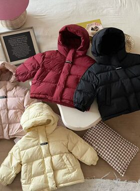 儿童羽绒棉服韩版儿童加厚棉衣洋气男童冬装保暖棉袄短款连帽夹克