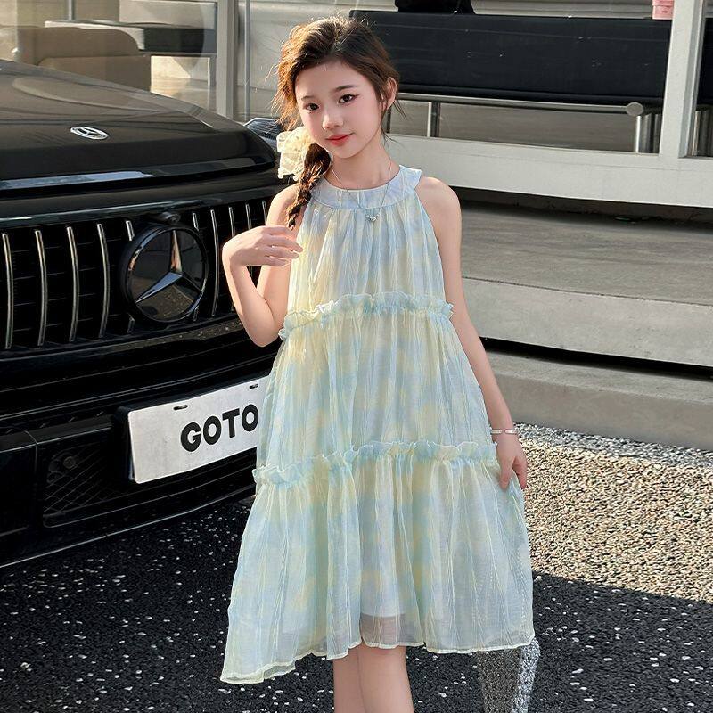 女童沙滩连衣裙夏装2026新款儿童洋气网红公主裙夏季儿童吊带裙子