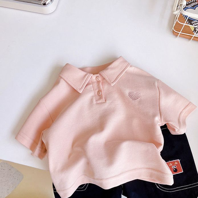 儿童POLO中小宝宝夏装女童短袖翻领学生短袖校服洋气上衣