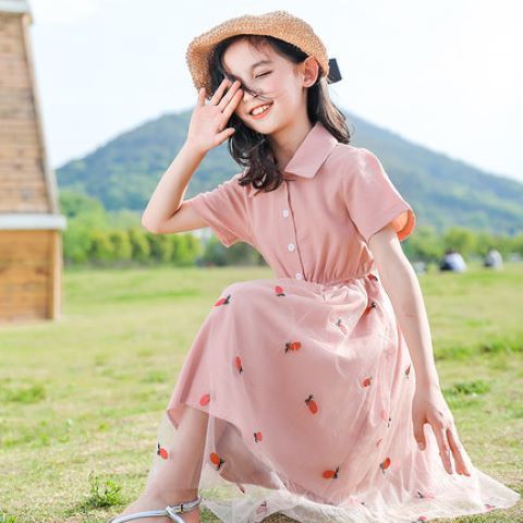 女童连衣裙春夏装新款女孩公主裙中大童儿童夏季中长裙子
