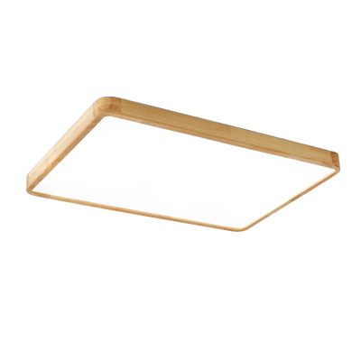 实木LED吸顶灯简约现代原木客厅主卧室餐厅房间阳台2025新款灯具