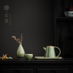 单壶 家用陶瓷茶壶青瓷带过滤手抓壶功夫茶具防烫泡茶壶小陶壶中式
