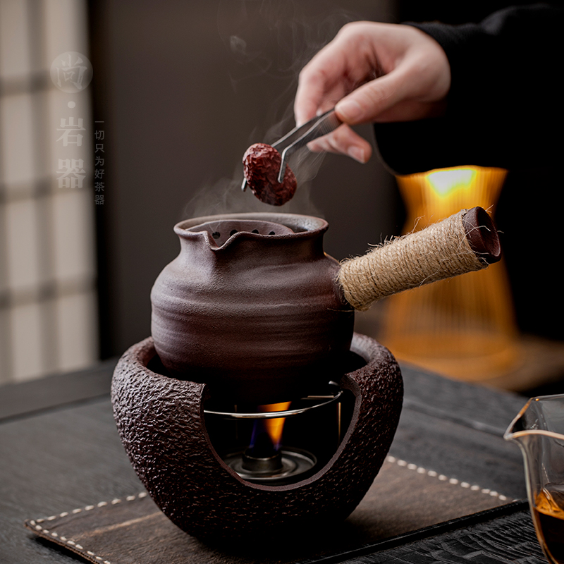 粗陶无釉围炉煮茶罐罐壶室内碳炉