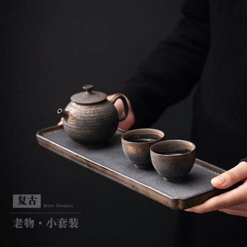 复古功夫茶具陶瓷茶盘干泡台