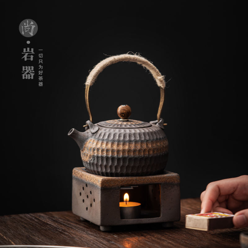 日式复古温茶器蜡烛加热茶炉套装