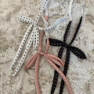 lulucake多色jk制服配饰可爱波点领绳女免打衬衫 学院风纯色领结