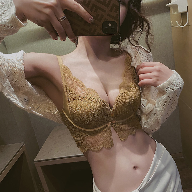 内衣夏季薄款聚拢无钢圈收副乳上托调整型小胸显大超薄文胸套装