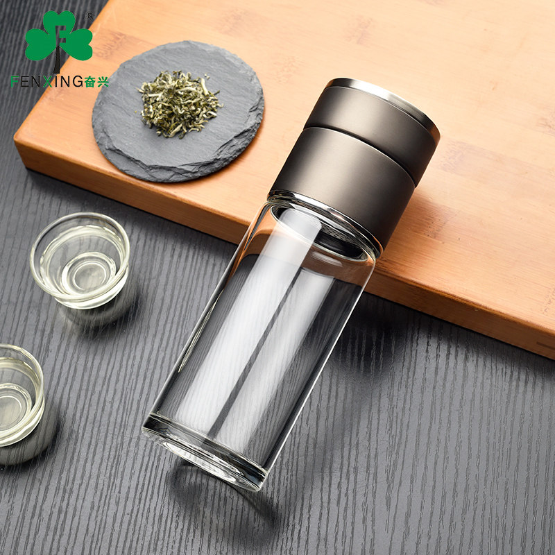 奋兴功夫商务喝水单层玻璃杯