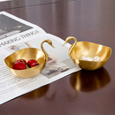 黄铜天鹅美式 杂物收纳盘零食盘家用卧室客厅茶几梳妆台果盘果篓