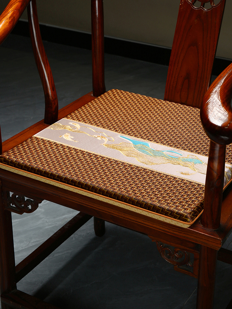夏季新中国风椅垫清凉垫实木茶几椅垫扶手椅太师椅座垫夏季藤垫