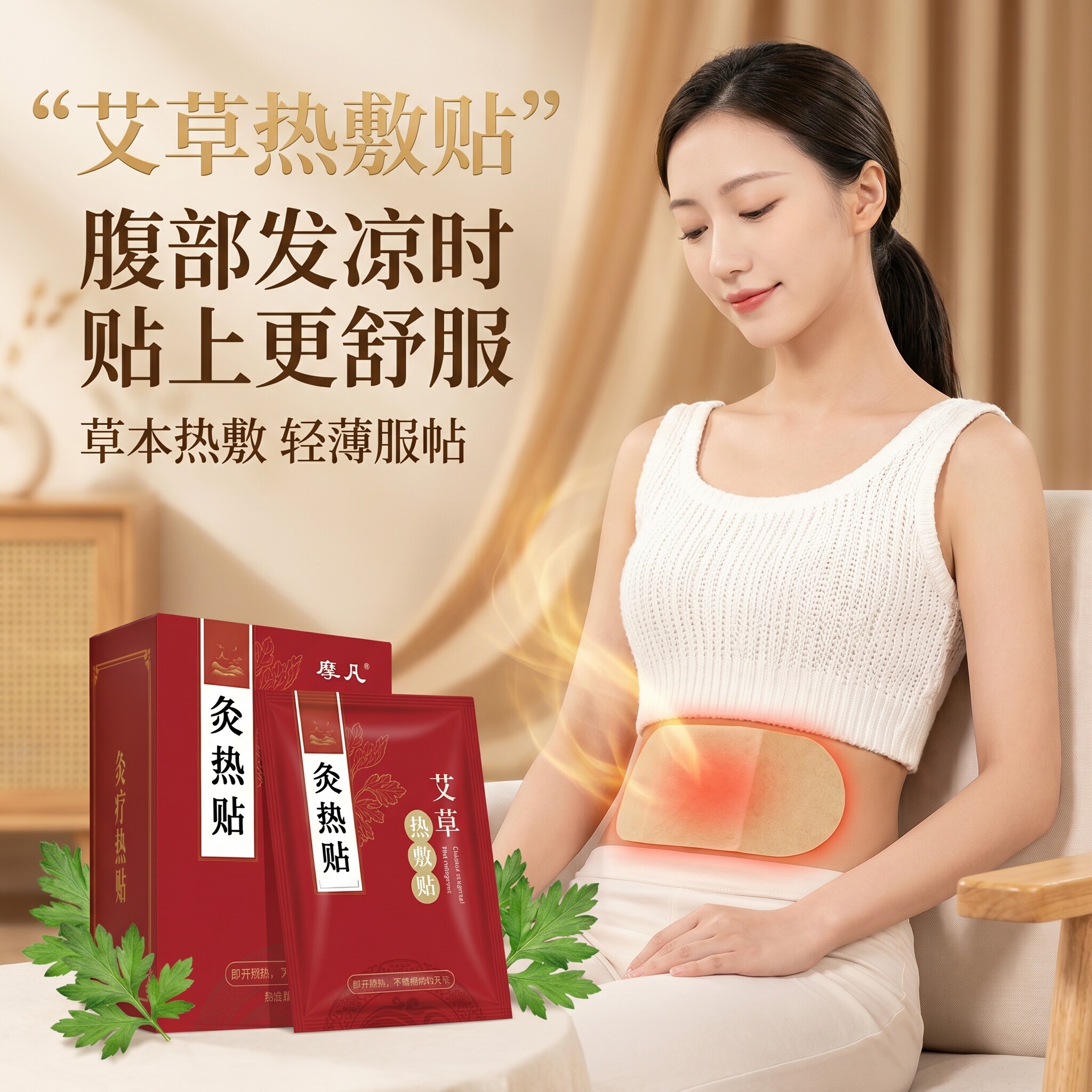 艾灸贴发热暖宝宝颈椎膝盖肩膀腰部肩周腹部宫肚子正品艾草热敷包