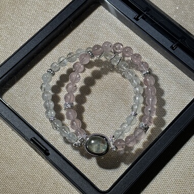 原创星沙绿幽灵魔盒+六芒星黑云母草莓晶绿阿塞6.5m双圈【H38】