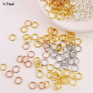保色开口圈18K包金银白金色单圈开口O圈C圈连接环DIY手作首饰配件