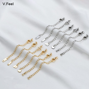 铜镀18k包金保色延长链自制手链项链尾链加龙虾扣手工diy饰品配件