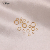 DIY 18K包金保色开口圈珍珠手链项链diy饰品配件连接环收尾圈单圈