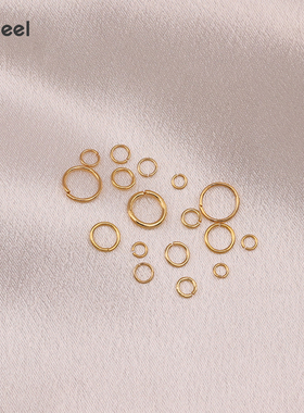 DIY 18K包金保色开口圈珍珠手链项链diy饰品配件连接环收尾圈单圈