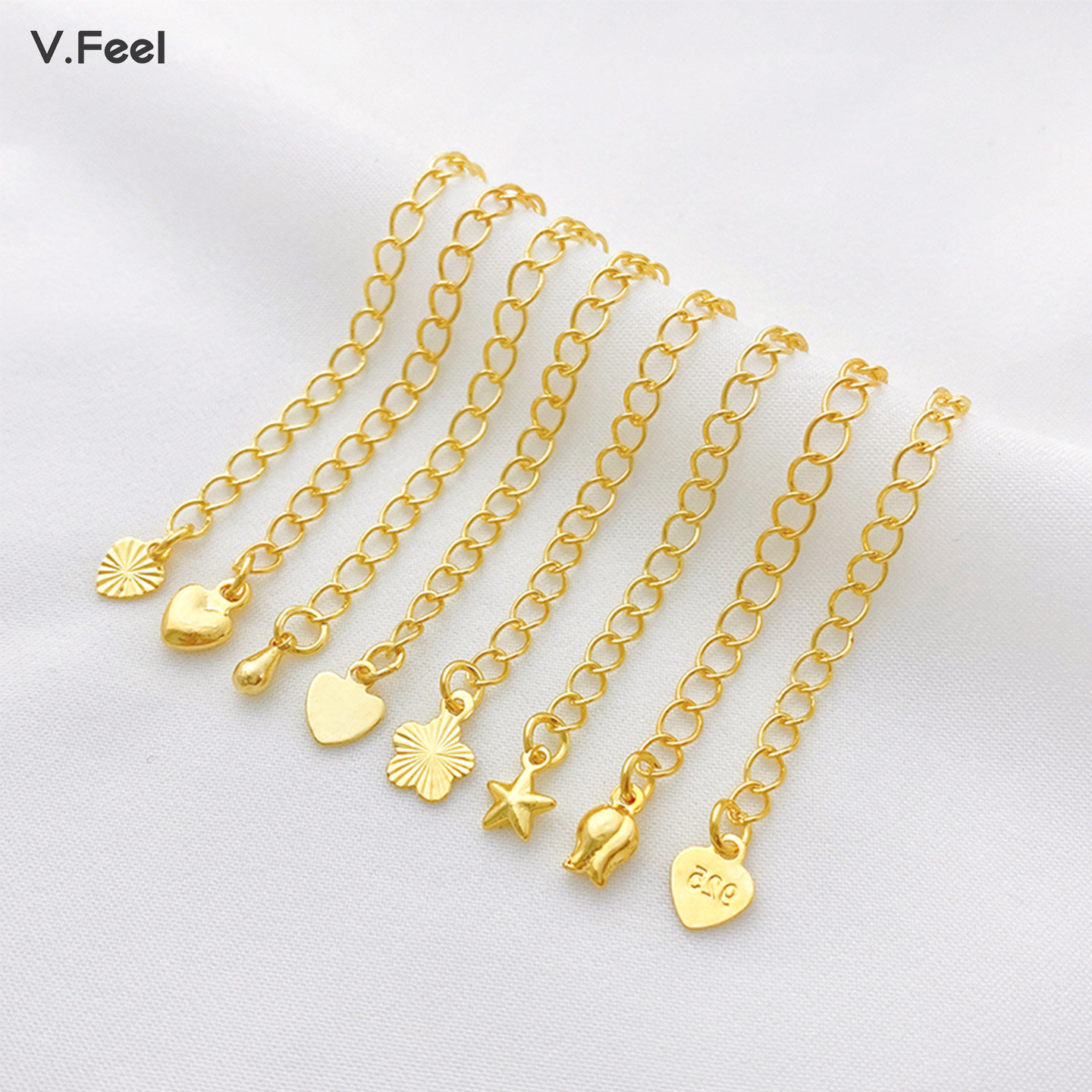 14K包金尾链延长链带龙虾扣开口圈diy配件手工手链项链首饰品材料