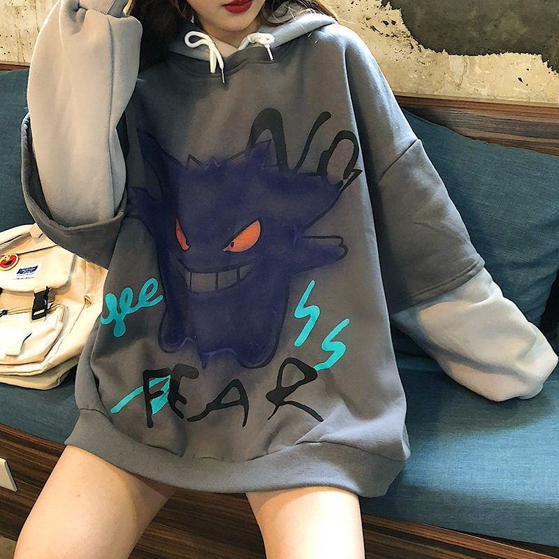假两件卫衣女加厚加绒秋冬2024新款宽松韩版学生慵懒风拼接连帽上