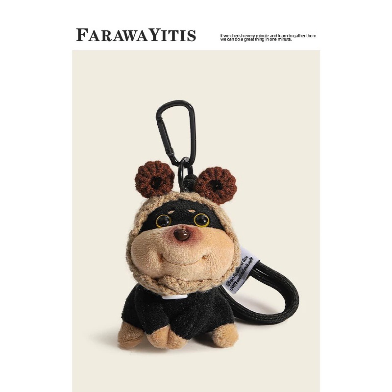 原创diy蜜蜂小狗包包挂件女生毛绒公仔钥匙扣背包书包挂饰小玩偶