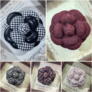 高端粉白绿红黑色小香花山茶花饰品胸花加胸针加别针秋冬外套配饰